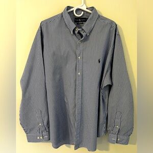 Ralph Lauren Blue Pinstripe Button Down Dress Shirt